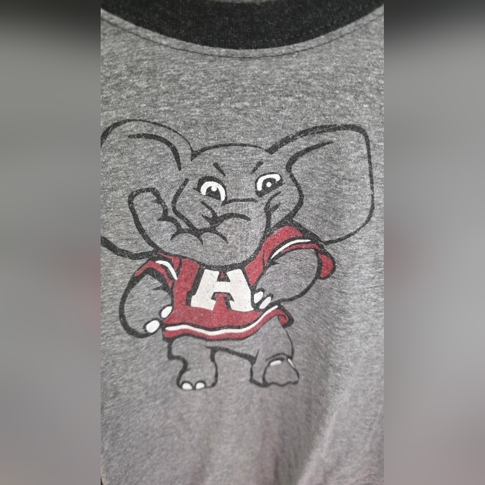 Next Level Apparel Gray and Black Ragland Tee with Elephant Design Alabama - Picture 4 of 5